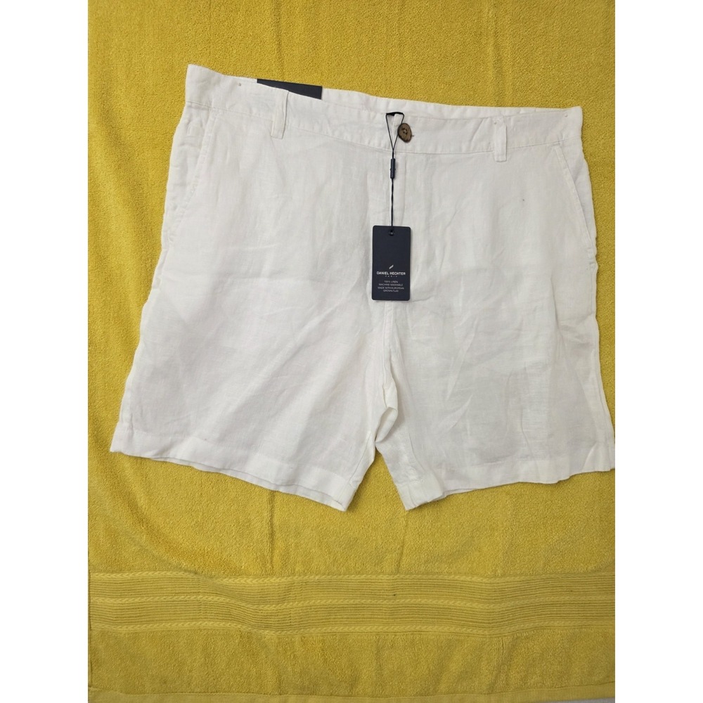 Daniel Hechter Shorts Mens Size 36 100% Linen Vacation Resort Summer‎ New White